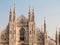 Italian Gothic Facade of Historic Milan Cathedral