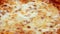 Italian hot pizza margherita closeup rotating 4k footage
