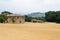 Italian house and crop field in the countryside