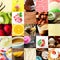 Italian ice cream and dessert collage