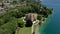 Italian Lake Garda beautiful aerial luxury villa view