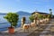 Italian lakefront promenade cafe, Lago Maggiore
