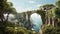 Italian Landscape Arch Bridge 3d Wallpaper In 8k