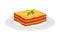 Italian Lasagna Dish with Stacked Pasta Layers with Meat and Tomato Filling Vector Illustration
