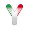 Italian letter Y - Capital 3d Italy flag font - suitable for Italy, Europe or Rome related subjects