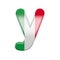 Italian letter Y - Small 3d Italy flag font - Suitable for Italy, Europe or Rome related subjects