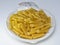 Italian Macaroni Pasta Sitting in a Small Bowel Close up