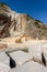 Italian marble quarry - Excavator with jackhammer - Apuan Alps