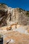 Italian marble quarry - Excavator with jackhammer - Apuan Alps