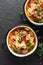 Italian minestrone soup with beef meatballs, vegetables and pasta