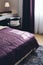 Italian Modern Model House : Purple Blanket Detail in Bedroom