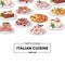 Italian national cuisine dishes poster