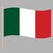Italian national flag on the flagpole
