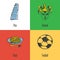 Italian National Symbols Vector Icons Set