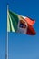 Italian Nautical Flag on a Clear Blue Sky