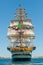 The Italian  Navy sail Tall ship â€œAMERIGO VESPUCCIâ€ in the  harbour of Taranto,