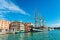 Italian navy training ship Palinuro in Venice