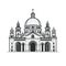 Italian Palace Icon Isolated, Ancient Church Silhouette, Italian Castle, Historical Architecture Minimal Design