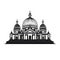 Italian Palace Icon Isolated, Ancient Church Silhouette, Italian Castle, Historical Architecture Minimal Design