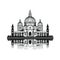 Italian Palace Icon Isolated, Ancient Church Silhouette, Italian Castle, Historical Architecture Minimal Design