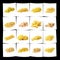Italian pasta collage on white background