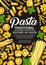 Italian pasta cooking poster, vector cover