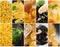 Italian Pasta Food Collage. Various Noodles Collection