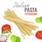 Italian pasta poster with fresh vegetables vector illustration