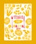 Italian pasta poster, vector illustration. Typography phrase time for pasta. Cooking book cover, Italian restaurant