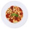 Italian Pasta Ravioli with tomato sauce noodles meal isolated