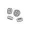 Italian pasta rotelle or mini wheels of ruote, vector illustration isolated.