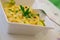 Italian pasta- tagliatelle with zucchini, garlic and fresh parsley