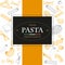 Italian pasta template with sketch style drawings. Hand drawn banner. Great for menu, banner, flyer, card, business promote.