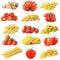 Italian pasta with tomatoes collage