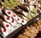Italian pastry with pastries called Sicilian Cannoli with ricott