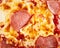 Italian pepperoni pizza background texture