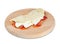 Italian piadina with ham and mozzarella cheese