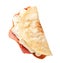 Italian piadina with ham and mozzarella cheese