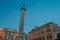 Italian Piazza Colonna with Roman Doric Column of Marcus Aurelius in Rome