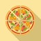 Italian pizza icon, flat style