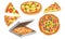 Italian Pizza Vector Illustrated Set. Colorful Restaurant Tasty Isolated Nutrition.