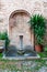 Italian public water fountain in a small village of Italy