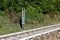 Italian railway system mileage milestone sign