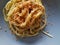 Italian recipe, especially Sicilian. Spaghetti with grated tuna bottarga