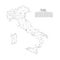 Italian Republic communication network map. Vector low poly image of a global map