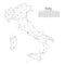 Italian Republic communication network map. Vector low poly image of a global map with lights in the form