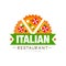 Italian restaurant logo design, authentic traditional continental food label vector Illustration on a white background