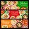 Italian restaurant meals vector horizontal banners