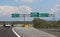 italian road signal on motorway near Rome City and the arrows di