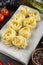 Italian rolled fresh fettuccine pasta. Italian food concept